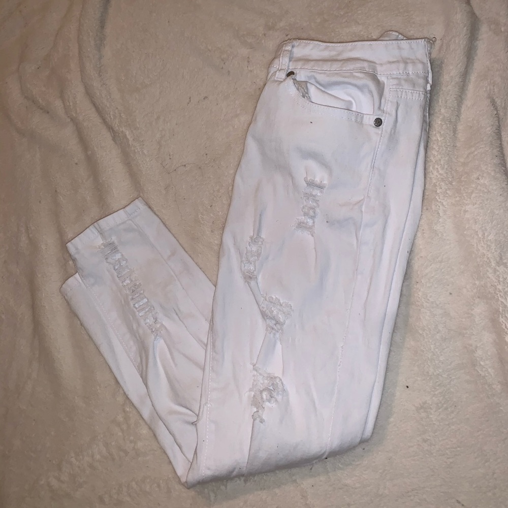 Ripped White Jeans